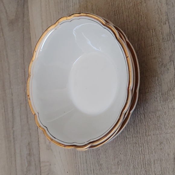 3 Kahla KHL21 5-1/4" Berry Bowls Retired Scalloped Gold Trim Gilded - Picture 3 of 3